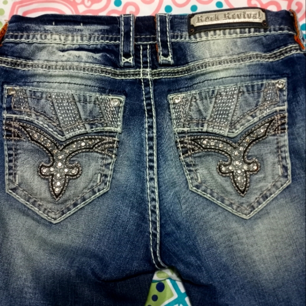Rock Revival Mid Rise Bootcut Jeans Size 29